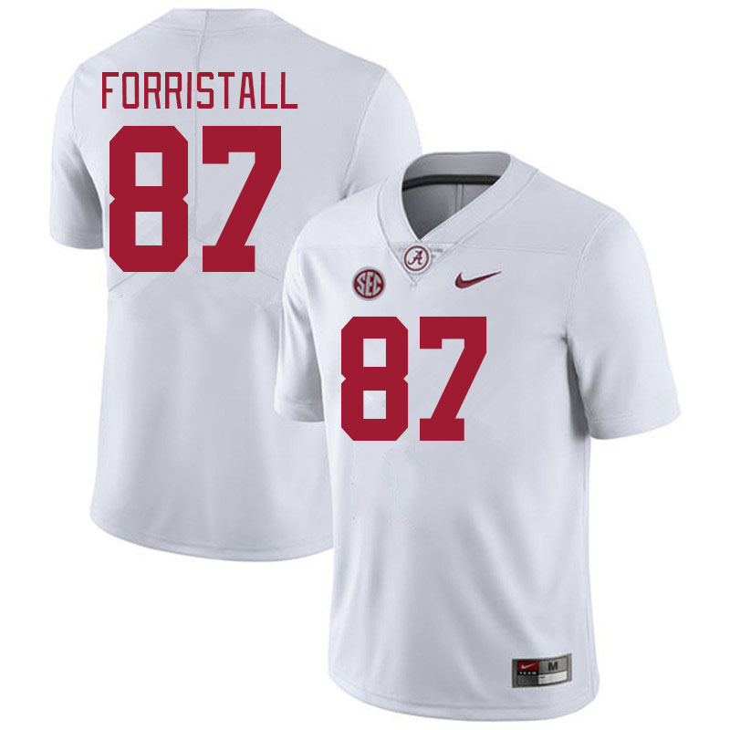 #87 Miller Forristall Alabama Crimson Tide Jerseys Football Stitched-White